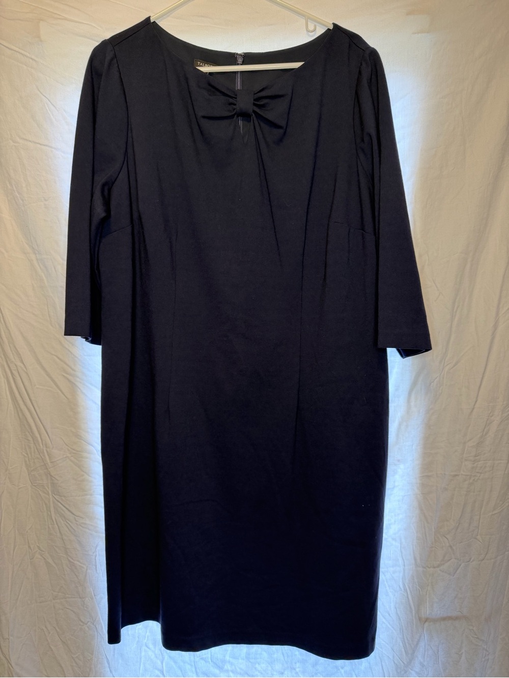Talbots Navy Long-Sleeve Bow-Front Dress